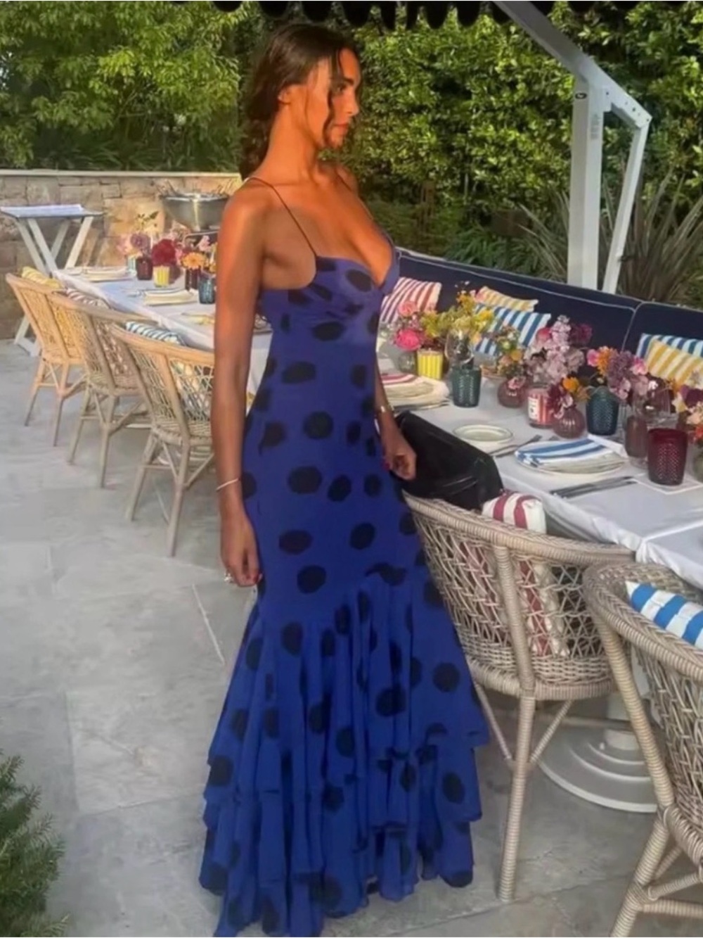 ZARA ~ Polka Dot Ruffle Long Dress - Picture 16 of 17